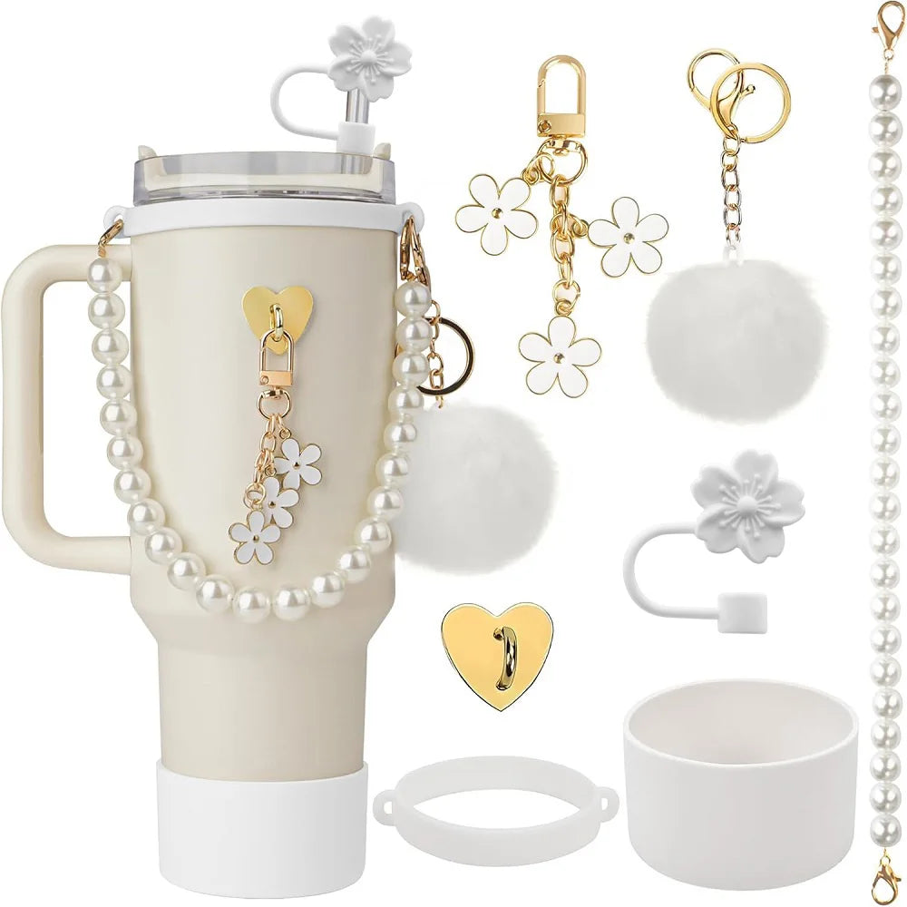 7-teiliges Zubehör-Set für 40oz Tumbler – Silikon Schutz & Stylische Details