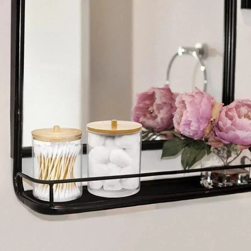 Elegante Aufbewahrungsbox aus Bambus und Acryl - Stilvolle Organisation für Bad und Schminktisch