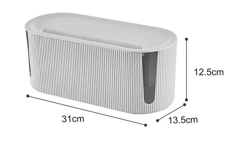 Kabel-Organizer Box – Elegante Kabelaufbewahrung für Steckdosenleisten & Ladegeräte